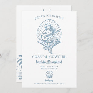 Coastal Cowgirl beach bachelorette weekend Invitation