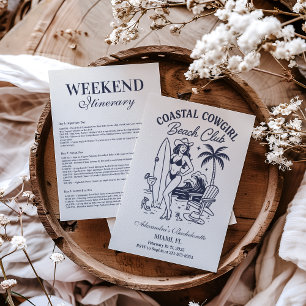 Coastal Cowgirl Beach Club Bachelorette Invitation