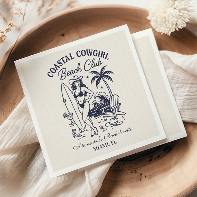 Coastal Cowgirl Beach Club Bachelorette Napkins (Creator Uploaded)