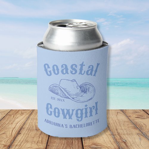 Coastal Cowgirl Beach Nautical Bachelorette Can Cooler