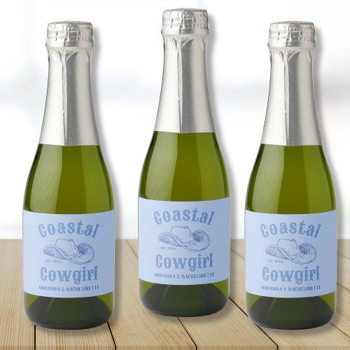 Coastal Cowgirl Beach Nautical Bachelorette Sparkling Wine Label