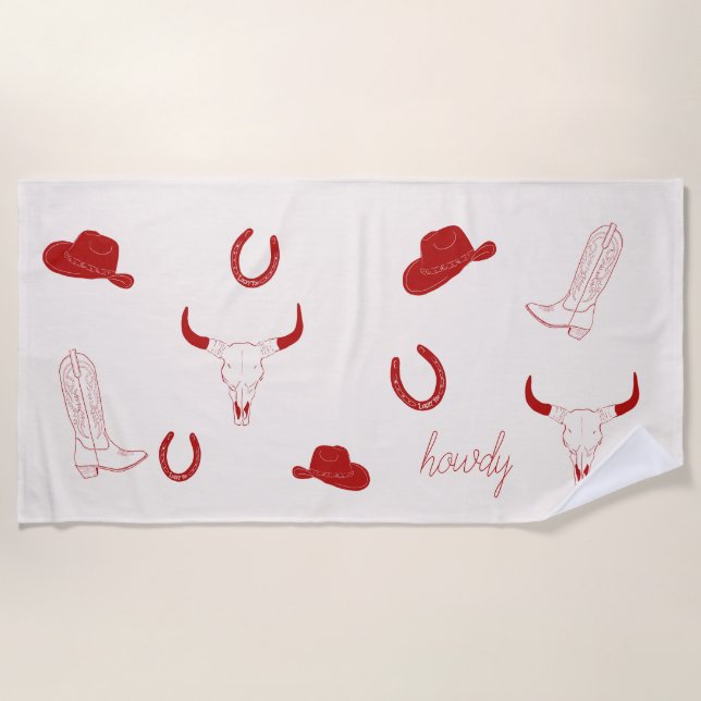 Coastal Cowgirl Beach Towel (Front)