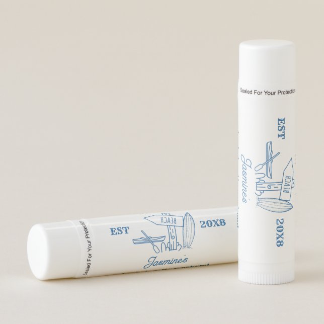 Coastal cowgirl Blue Ocean Bachelorette weekend Lip Balm (Front)