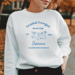 Coastal cowgirl Blue Ocean Bachelorette weekend Sweatshirt<br><div class="desc">Saddle up for a bachelorette bash that combines the charm of the coast with the rugged appeal of the Wild West! This Coastal Cowboy t-shirt features a playful blend of beachy and cowboy elements.</div>