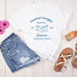 Coastal cowgirl Blue Ocean Bachelorette weekend T-Shirt<br><div class="desc">Saddle up for a bachelorette bash that combines the charm of the coast with the rugged appeal of the Wild West! This Coastal Cowboy t-shirt features a playful blend of beachy and cowboy elements.</div>