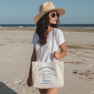 Coastal cowgirl Blue Ocean Bachelorette weekend Tote Bag