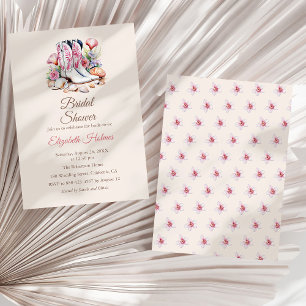 Coastal Cowgirl Boots Bridal Shower Invitation