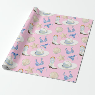 Coastal Cowgirl Boots Pink Gift Wrapping Paper