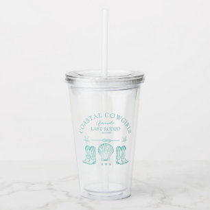 Coastal Cowgirl Boots Western Bachelorette Party Acrylic Tumbler