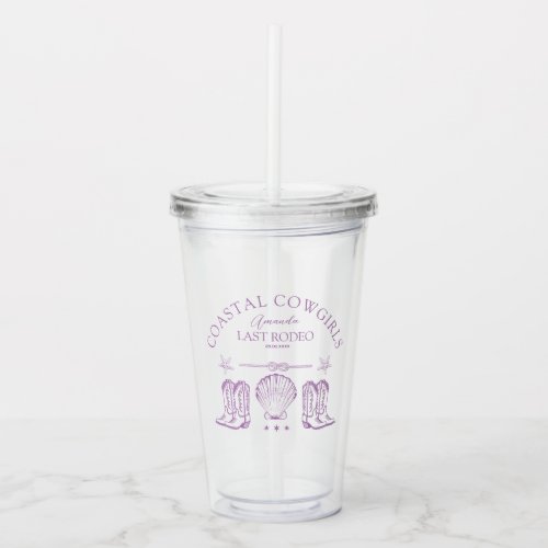 Coastal Cowgirl Boots Western Bachelorette Party Acrylic Tumbler