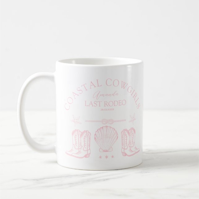Coastal Cowgirl Boots Western Bachelorette Party Coffee Mug (Left)