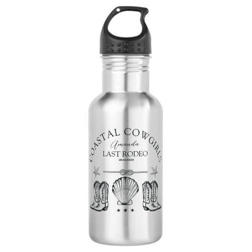 Coastal Cowgirl Boots Western Bachelorette Party Stainless Steel Water Bottle
