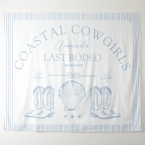 Coastal Cowgirl Boots Western Bachelorette Party Tapestry