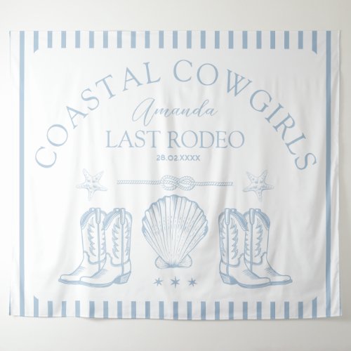 Coastal Cowgirl Boots Western Bachelorette Party Tapestry