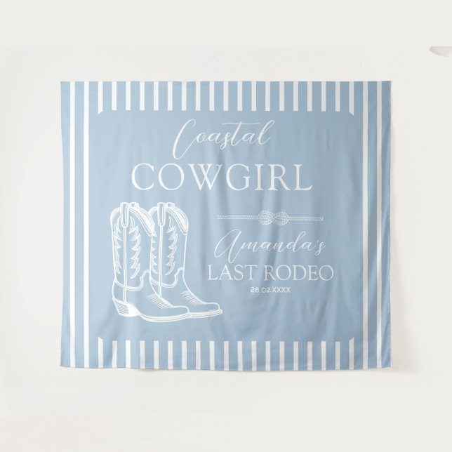 Coastal Cowgirl Boots Western Bachelorette Party Tapestry (Front (Horizontal))