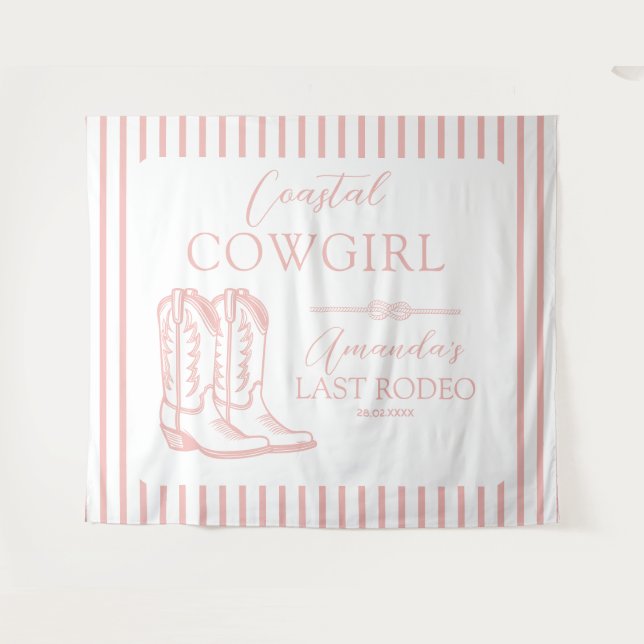 Coastal Cowgirl Boots Western Bachelorette Party Tapestry (Front (Horizontal))