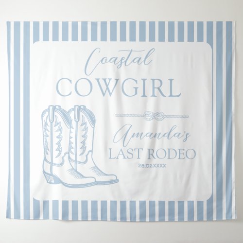 Coastal Cowgirl Boots Western Bachelorette Party Tapestry