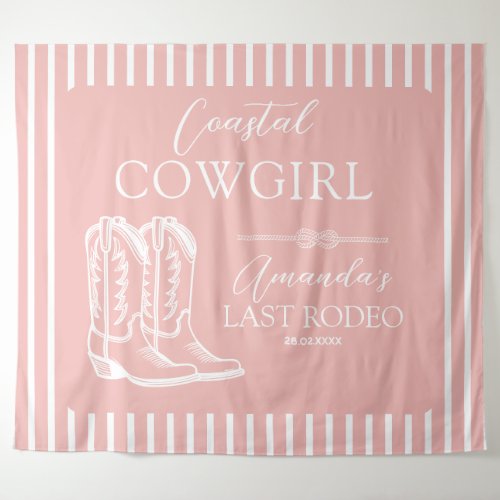 Coastal Cowgirl Boots Western Bachelorette Party Tapestry