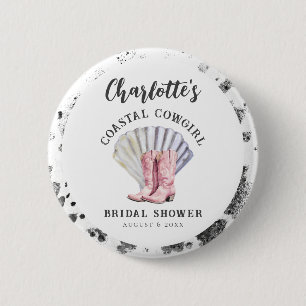 Coastal Cowgirl Elegant Bridal Shower Button