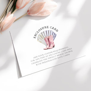 Coastal Cowgirl Elegant Bridal Shower Enclosure Card