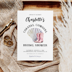 Coastal Cowgirl Elegant Bridal Shower Invitation