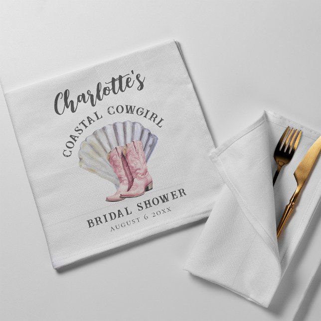 Coastal Cowgirl Elegant Bridal Shower Napkins (Creator Uploaded)