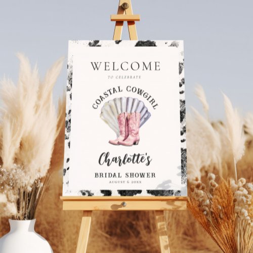 Coastal Cowgirl Elegant Bridal Shower Welcome Sign