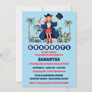 Coastal Cowgirl Graduation Party Invitation