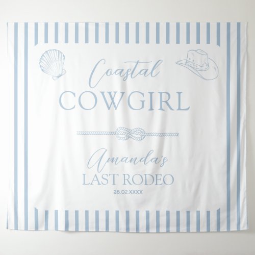 Coastal Cowgirl Hat Western Bachelorette Party Tapestry