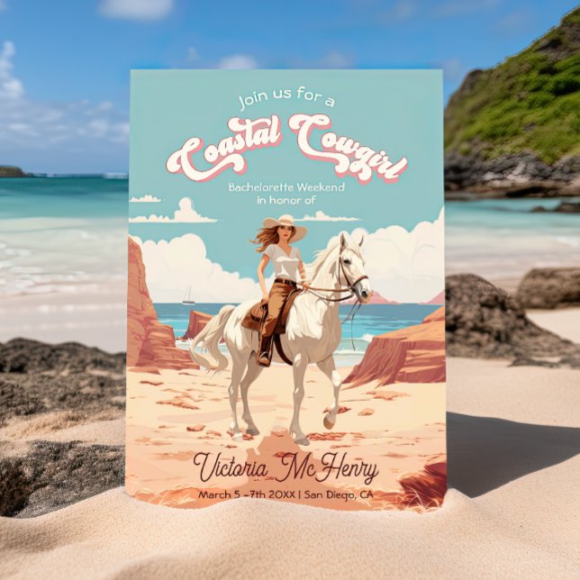 Coastal Cowgirl Horse Bachelorette Party Invitation (Creator Uploaded)