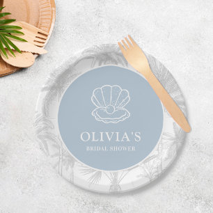 Coastal Cowgirl Modern Nautical Bridal Shower Paper Plates