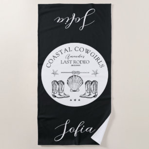 Coastal Cowgirl Nautical Bachelorette Party Beach Towel