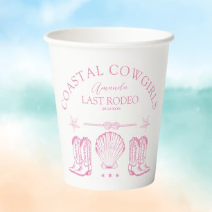 Coastal Cowgirl Nautical Beach Bachelorette Party Paper Cups