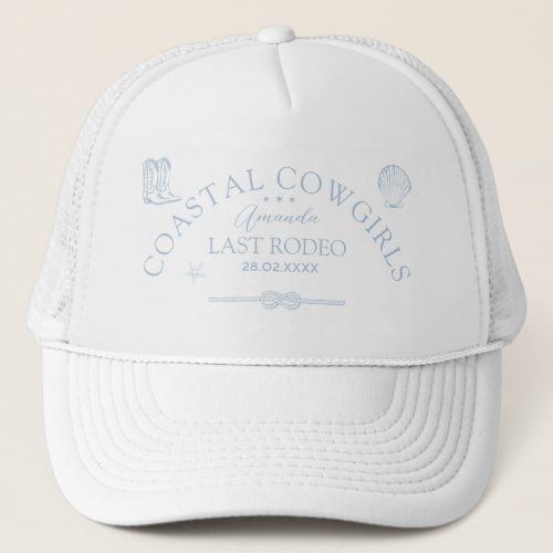 Coastal Cowgirl Nautical Western Bachelorette Trucker Hat