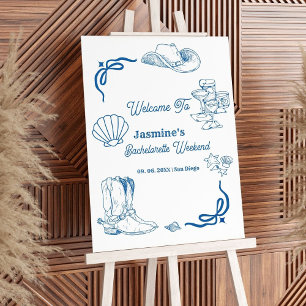 Coastal Cowgirl Ocean Bachelorette Welcome sign