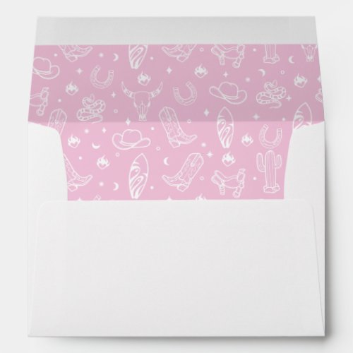 Coastal Cowgirl Pink Bachelorette Invitation Envelope