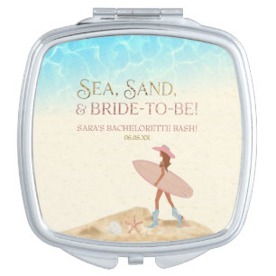 Coastal Cowgirl Pink Hat Boots Beach Compact Mirror