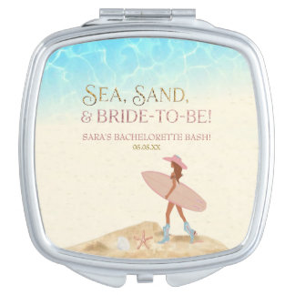Coastal Cowgirl Pink Hat Boots Beach Compact Mirror