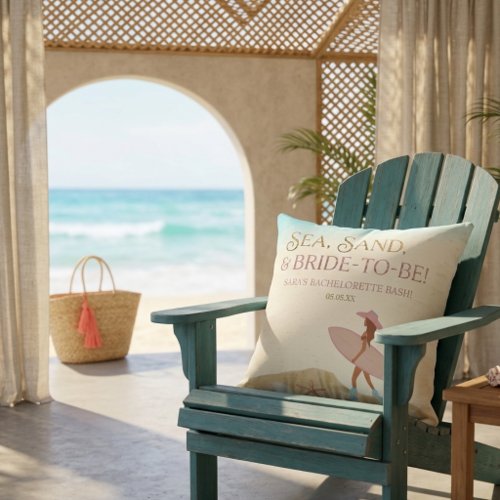 Coastal Cowgirl Pink Hat Cowgirl Boots Bachelorett Throw Pillow