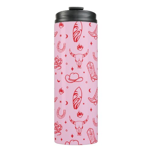 Coastal Cowgirl Pink Red Hot Drinks Thermal Tumbler