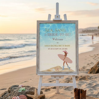 Coastal Cowgirl Sea Sand Bachelorette Party Foam Board