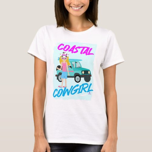 Coastal Cowgirl Trend Funny Design Art  T_Shirt