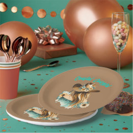 Coastal Cowgirl Western 9" Party  Paper Plates