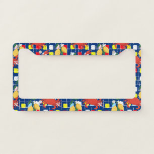 Coastal Crab and Lemon Pattern License Plate Frame