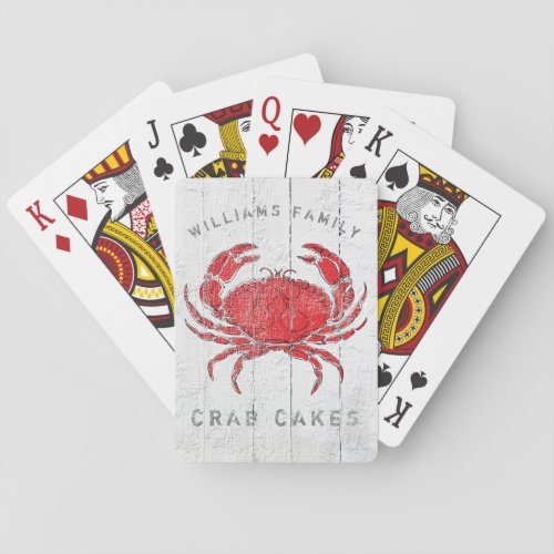 Coastal Crab Cakes Family Name Playing Cards
