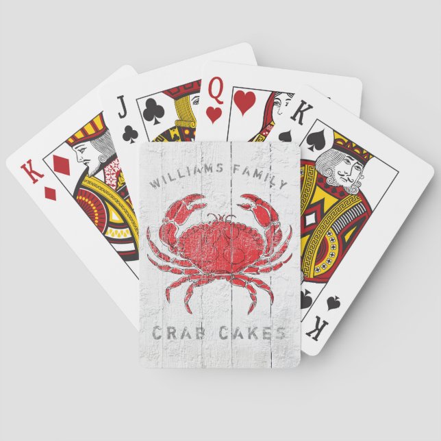 Coastal Crab Cakes Family Name Poker Cards (Back)