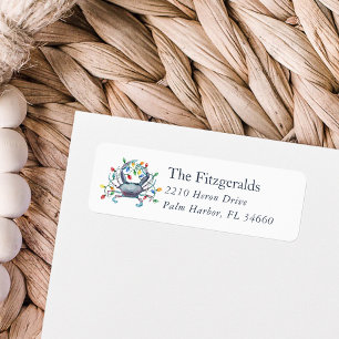 Coastal Crab Christmas Holiday Return Address Label