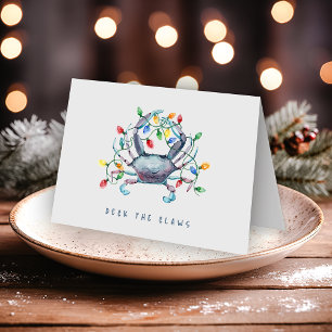 Coastal Crab “Deck the Claws” Folded Holiday Card