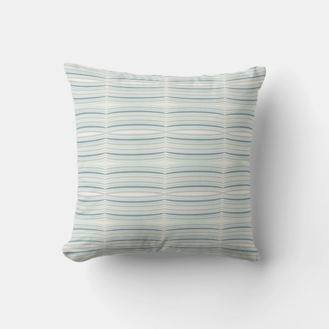 Coastal Curved Stripes Throw Pillow (Front)