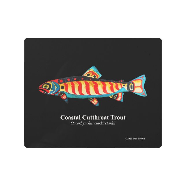 Coastal Cutthroat Trout; Metal Print; Black; 10x8 Metal Print (Front)
